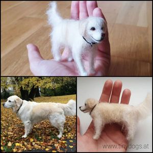 #goldenretriever #goldenpuppy #miniature #tinydogs #dogportrait #doggo #needlefelting